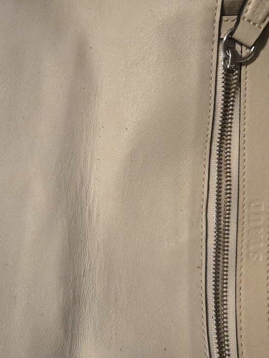 STAUD Cream Leather Valerie Baguette Shoulder Bag - Minimalist Chic - Picture 11 of 16